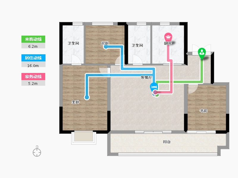 江苏省-盐城市-国投欧亚·璟宸-105.60-户型库-动静线