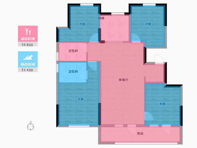 辽宁省-沈阳市-绿城和园-98.39-户型库-动静分区