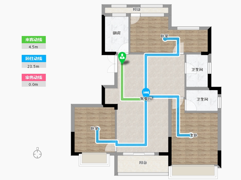 浙江省-温州市-新鸿中心广场-98.40-户型库-动静线