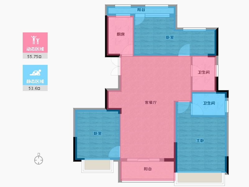 浙江省-温州市-新鸿中心广场-98.40-户型库-动静分区