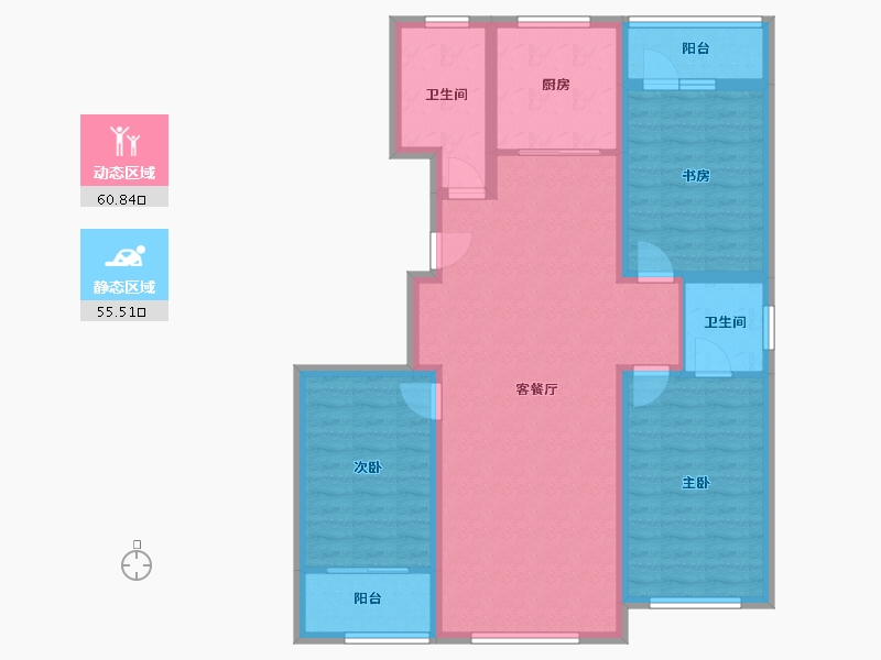 山东省-潍坊市-华安悦澜府-104.25-户型库-动静分区