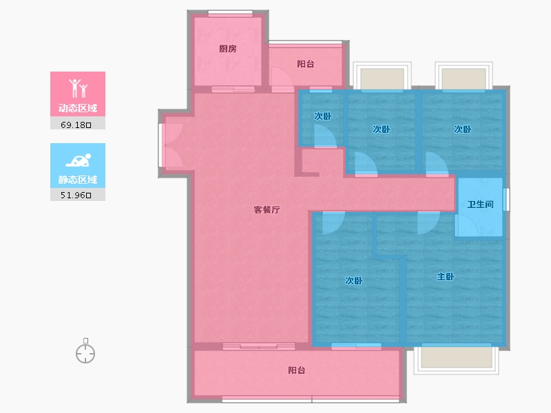 云南省-昆明市-铂悦翡翠澜庭-108.39-户型库-动静分区