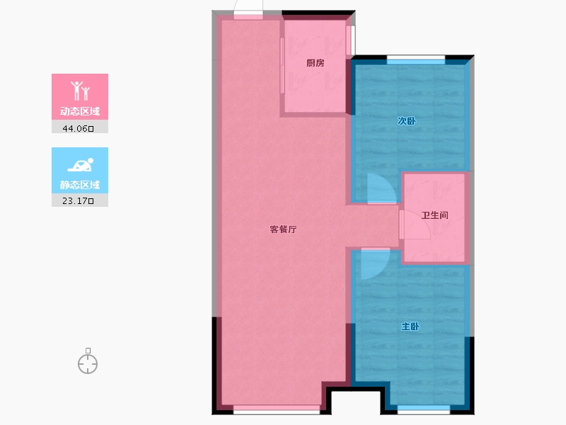 辽宁省-沈阳市-万达盛京ONE-60.35-户型库-动静分区