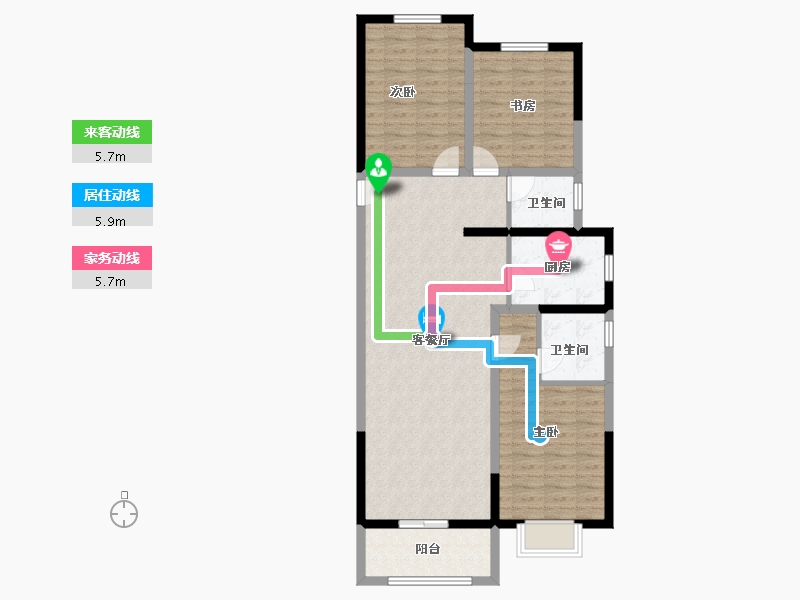 河北省-廊坊市-绿宸·汤泉华府-97.20-户型库-动静线