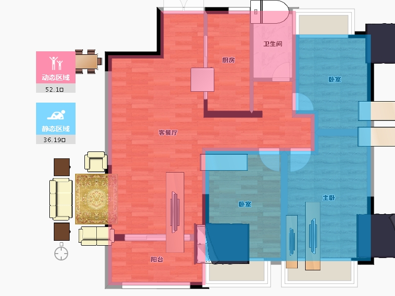 安徽省-淮北市-山水文园三期-78.16-户型库-动静分区