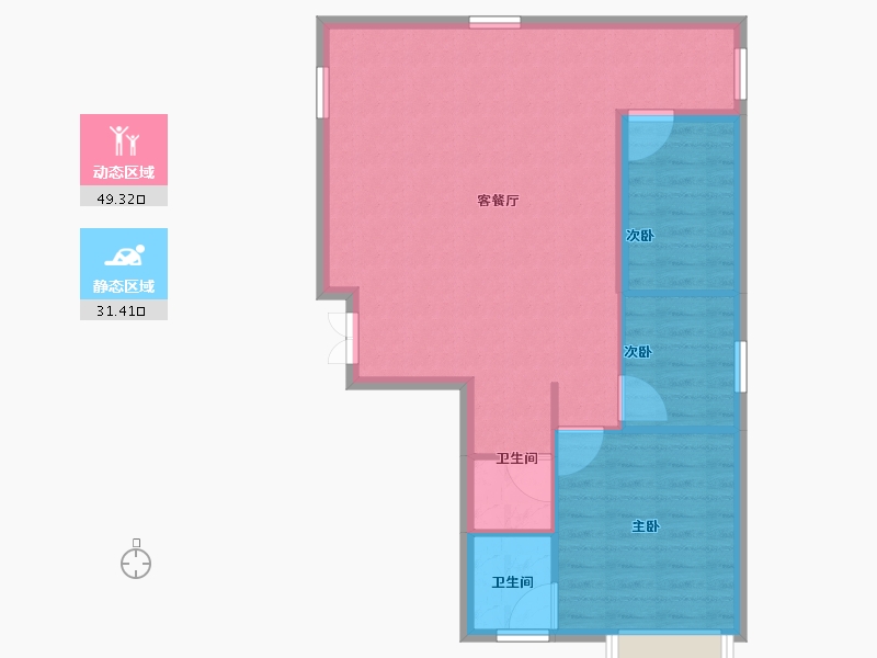 广西壮族自治区-河池市-乾臻·万合壹号-73.67-户型库-动静分区