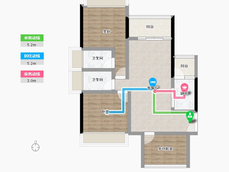 广东省-湛江市-培华明轩-74.36-户型库-动静线