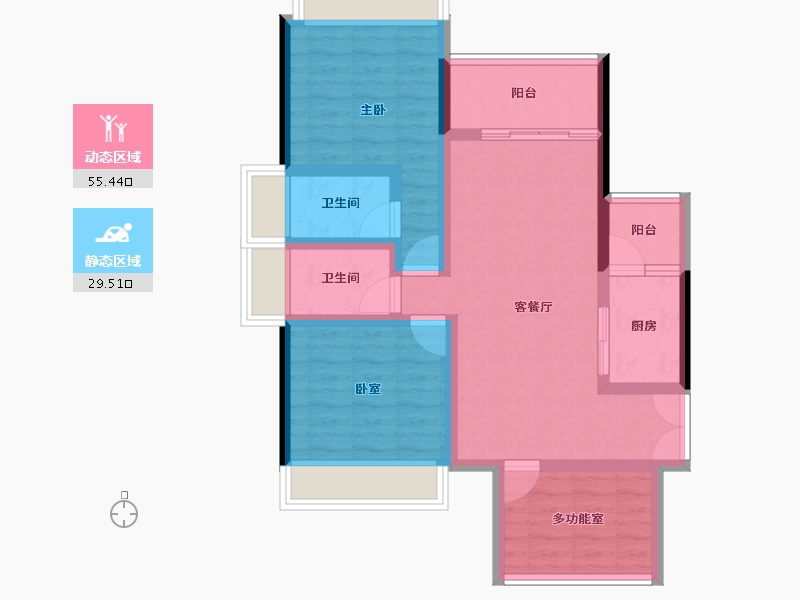 广东省-湛江市-培华明轩-74.36-户型库-动静分区