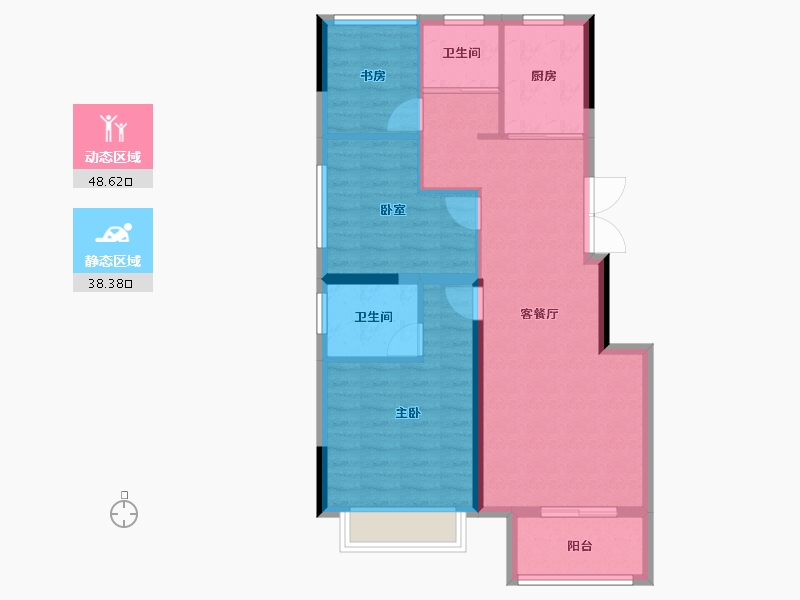 浙江省-嘉兴市-鸿翔紫慈里-78.40-户型库-动静分区