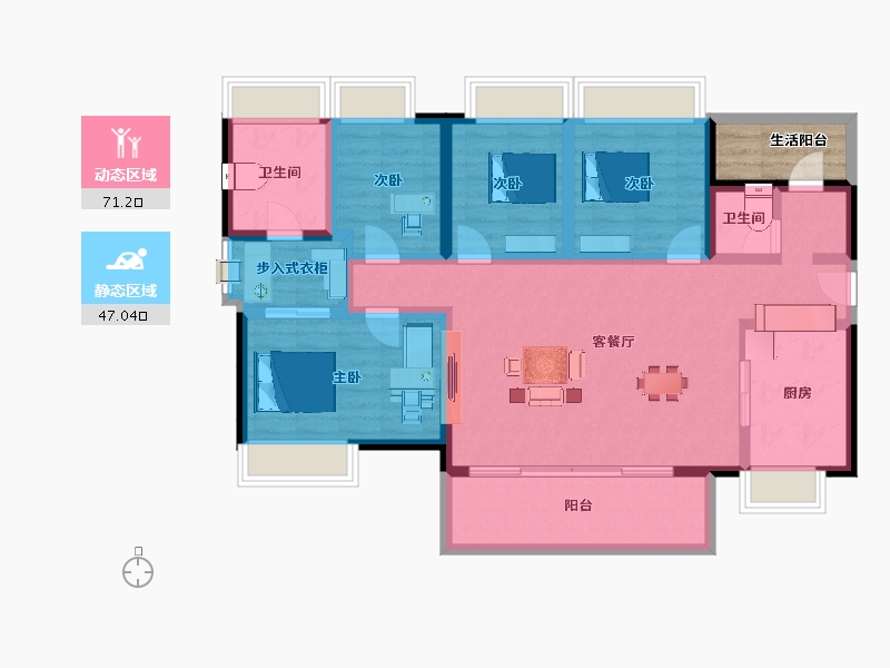 广东省-惠州市-万科中交金枫花园-108.99-户型库-动静分区