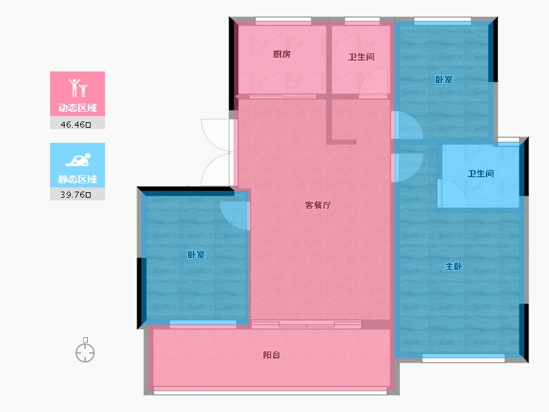 浙江省-嘉兴市-鸿翔紫慈里-77.60-户型库-动静分区