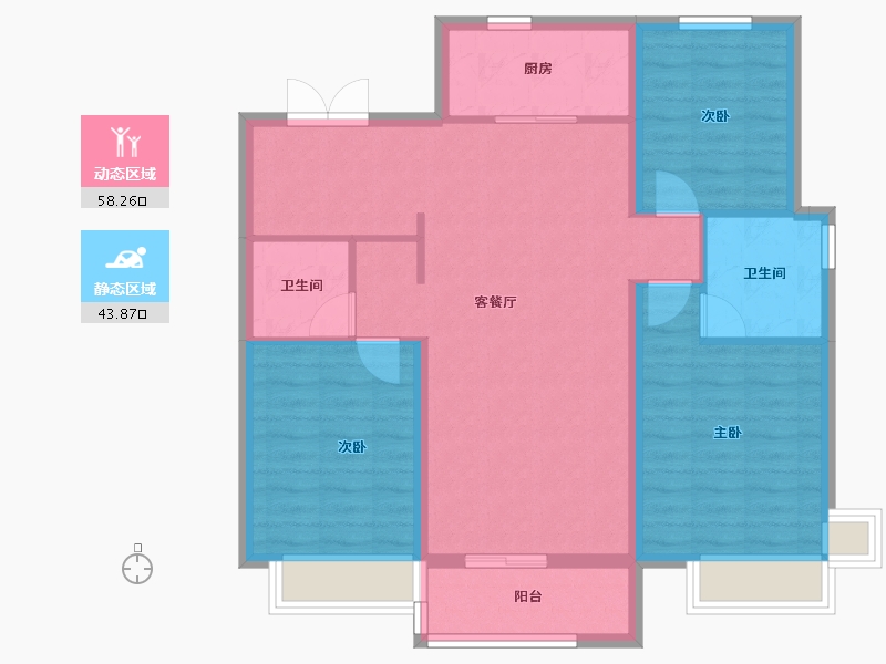 河北省-石家庄市-万科翡翠四季-92.00-户型库-动静分区