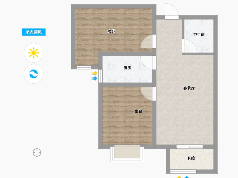 河北省-廊坊市-衡际城锦绣荣府-64.80-户型库-采光通风