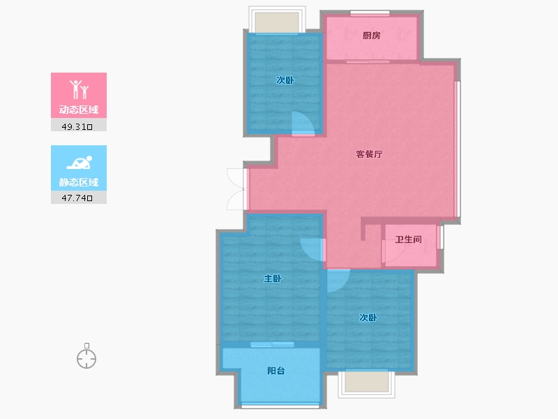 江苏省-镇江市-天怡珑蟠里·九珑苑-87.00-户型库-动静分区