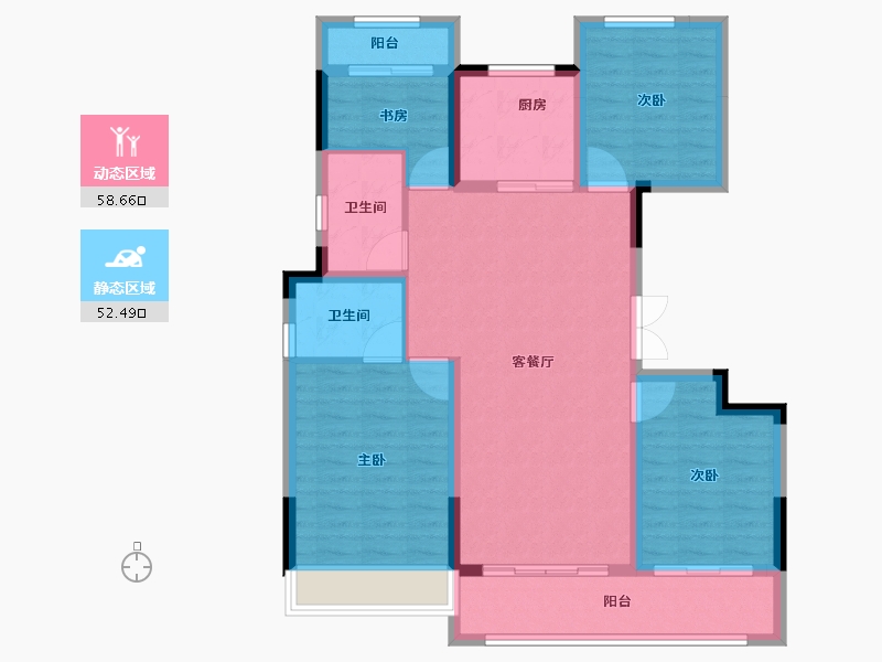 浙江省-温州市-蓝光广城未来天辰-100.00-户型库-动静分区