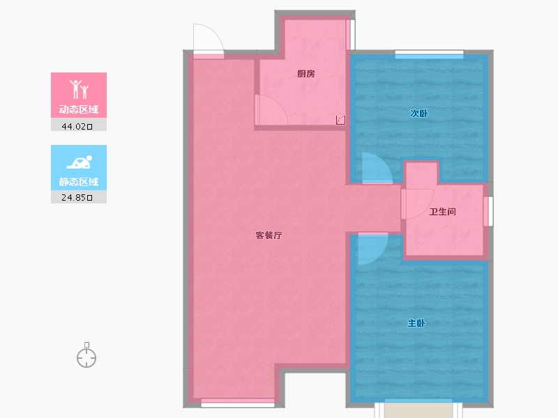 河北省-保定市-香溪名旭·悦居-61.53-户型库-动静分区