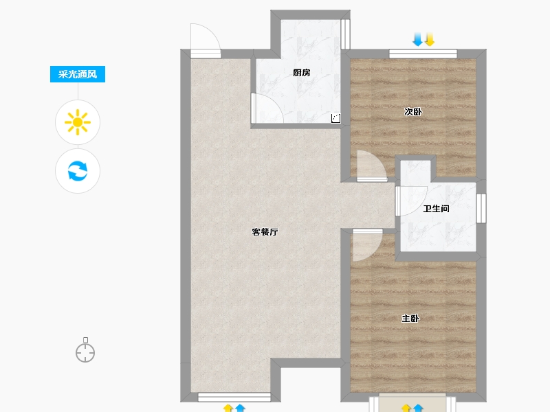 河北省-保定市-香溪名旭·悦居-61.53-户型库-采光通风