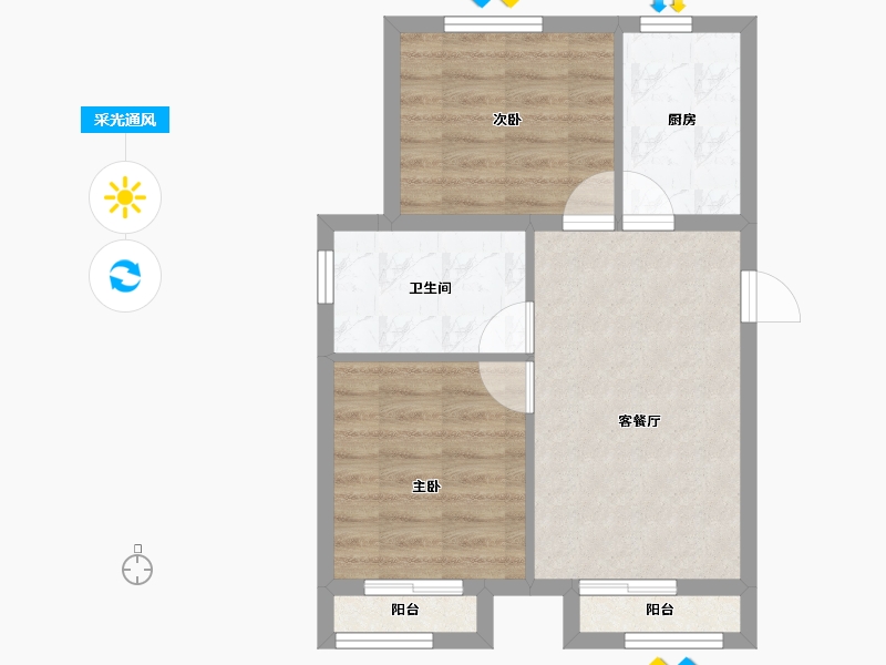 河北省-秦皇岛市-万科米哈斯小镇-50.64-户型库-采光通风