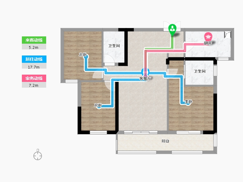 湖北省-武汉市-复地东湖国际八期-92.35-户型库-动静线