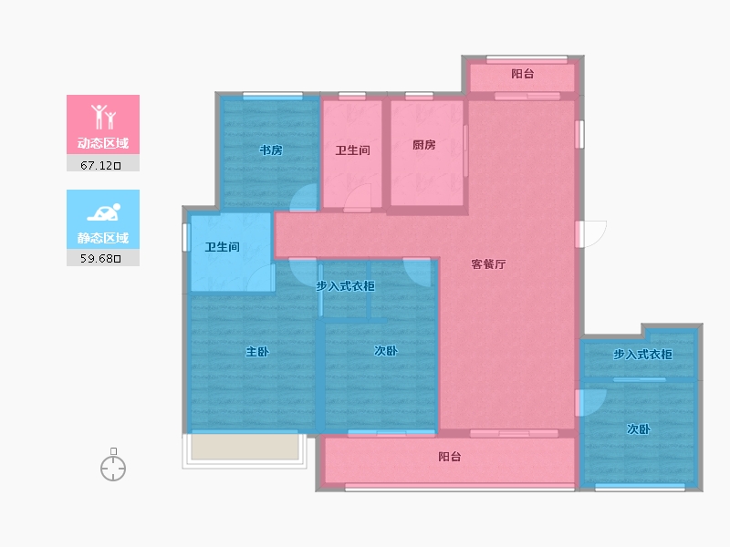 浙江省-宁波市-绿城凤鸣云庐-114.40-户型库-动静分区