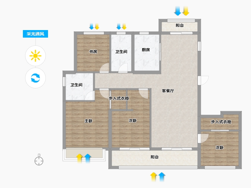 浙江省-宁波市-绿城凤鸣云庐-114.40-户型库-采光通风