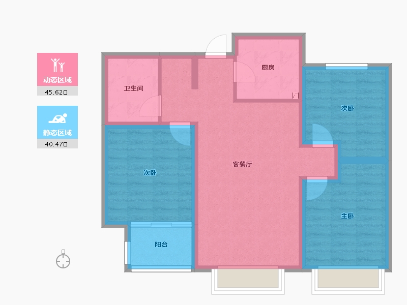 河北省-保定市-香溪名旭·悦居-76.40-户型库-动静分区