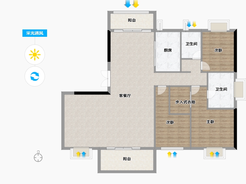 湖北省-武汉市-博译上坤云峯-151.20-户型库-采光通风