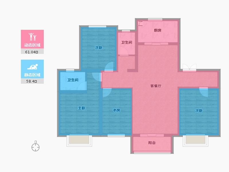 河北省-保定市-香溪名旭·悦居-106.29-户型库-动静分区