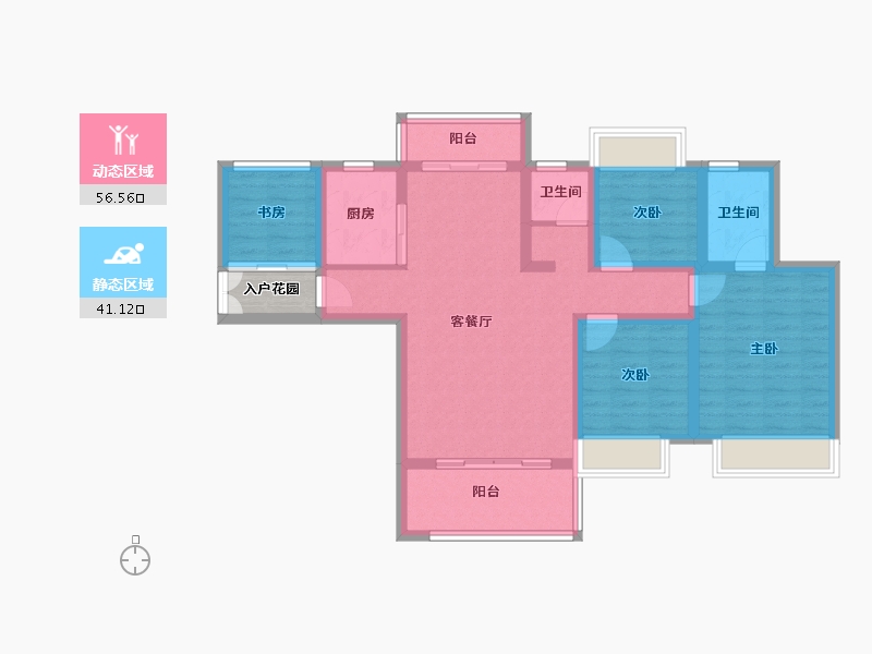 贵州省-六盘水市-天合苑-88.90-户型库-动静分区