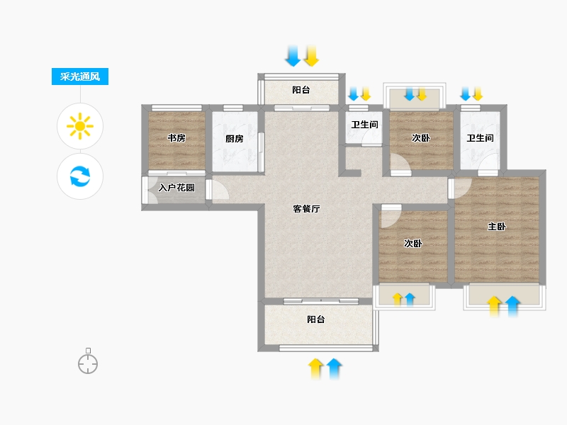 贵州省-六盘水市-天合苑-88.90-户型库-采光通风