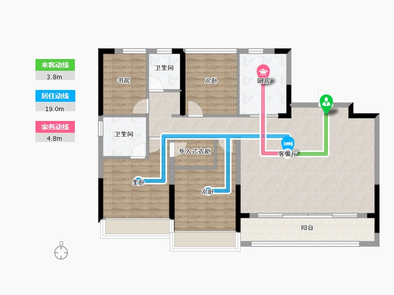 浙江省-湖州市-绿城晓园-111.21-户型库-动静线