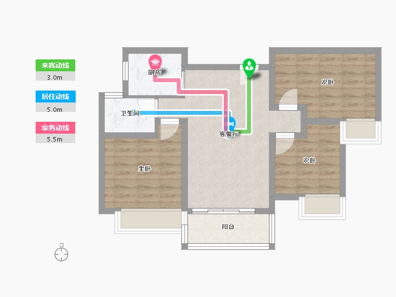 贵州省-六盘水市-天合苑-64.47-户型库-动静线