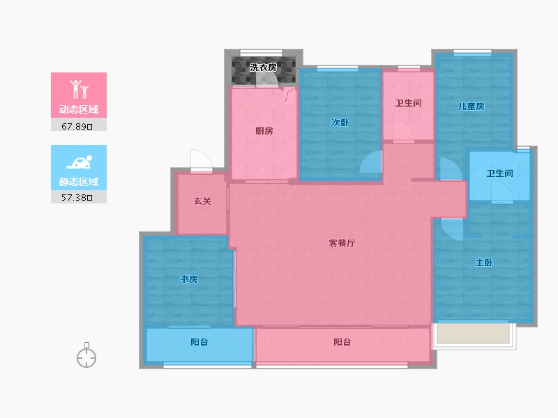 青海省-西宁市-万科-110.00-户型库-动静分区