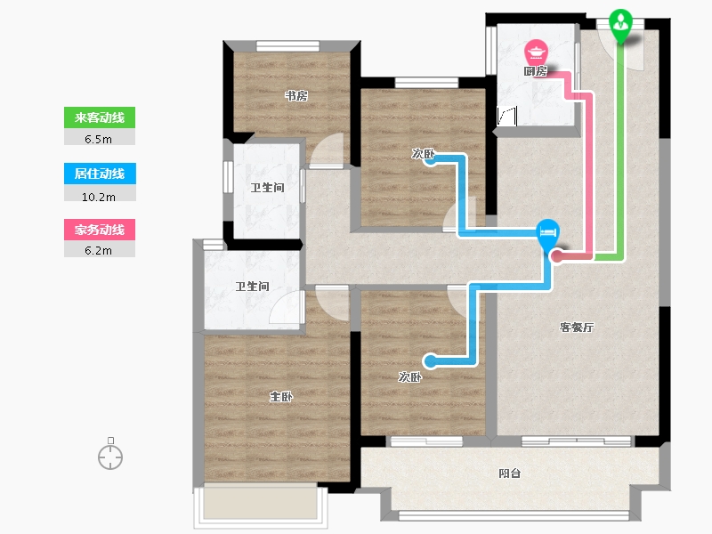 浙江省-温州市-永嘉中梁天宸-101.60-户型库-动静线