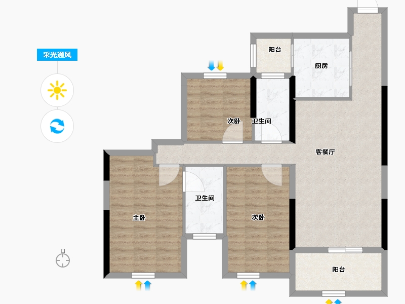 广西壮族自治区-河池市-宜州天地-93.99-户型库-采光通风