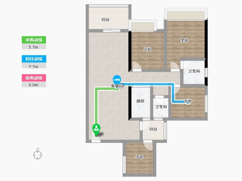 广东省-湛江市-政泰广场-92.80-户型库-动静线