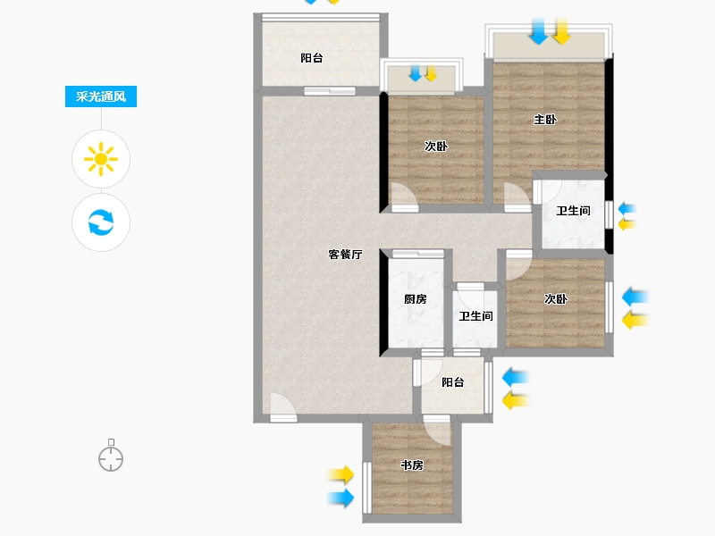 广东省-湛江市-政泰广场-92.80-户型库-采光通风