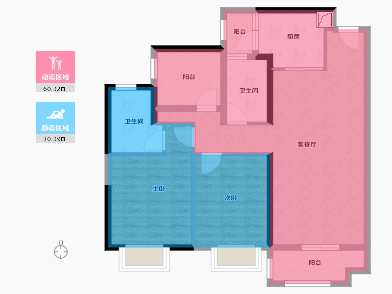 广东省-佛山市-奥园誉峯-79.99-户型库-动静分区