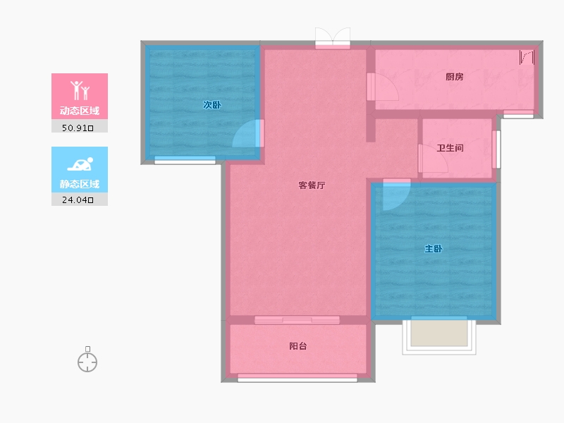 陕西省-西安市-天鹅湖-66.24-户型库-动静分区