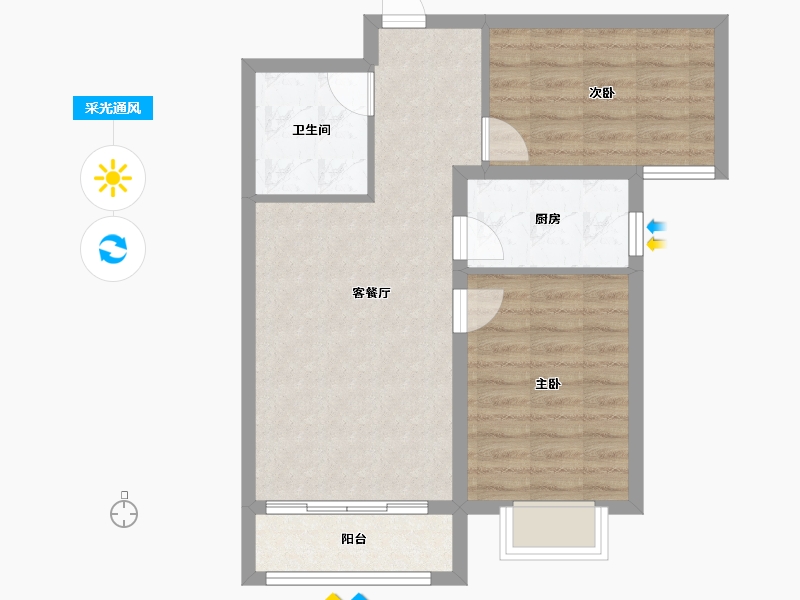 河北省-保定市-香溪名旭·悦居-62.47-户型库-采光通风