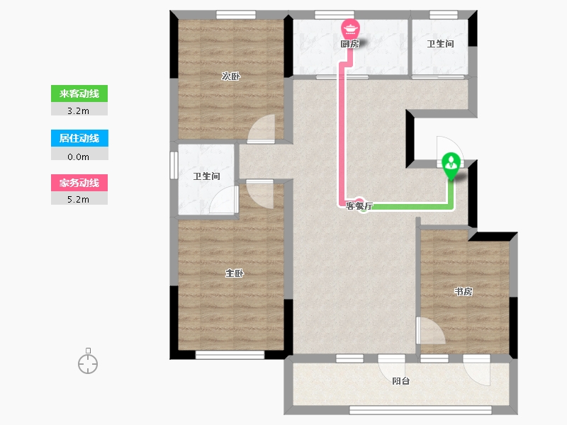 辽宁省-沈阳市-绿城和园-85.95-户型库-动静线