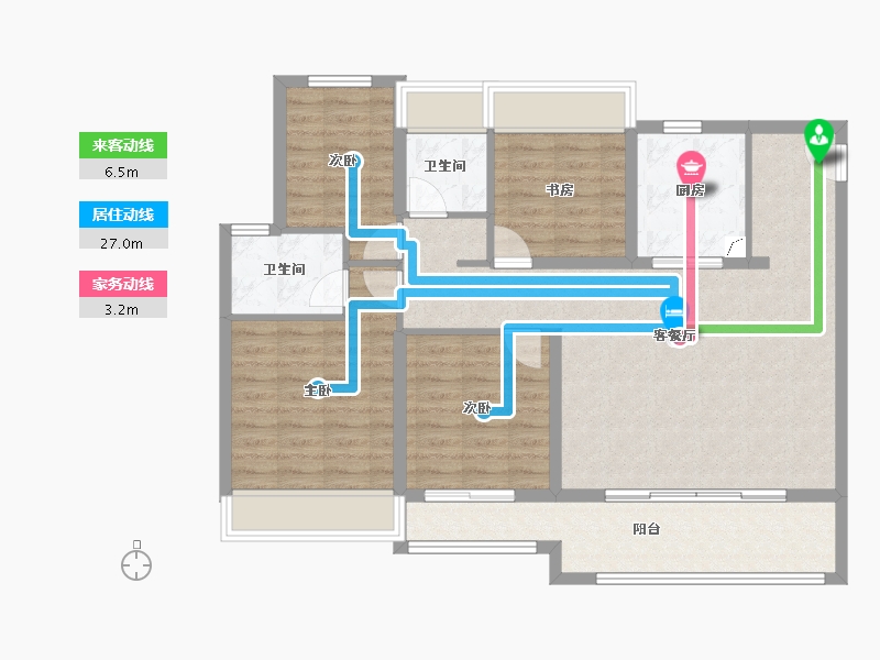 江苏省-南通市-翰林首府桃源里-102.41-户型库-动静线