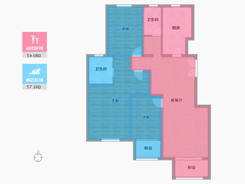 北京-北京市-中南湾-104.00-户型库-动静分区