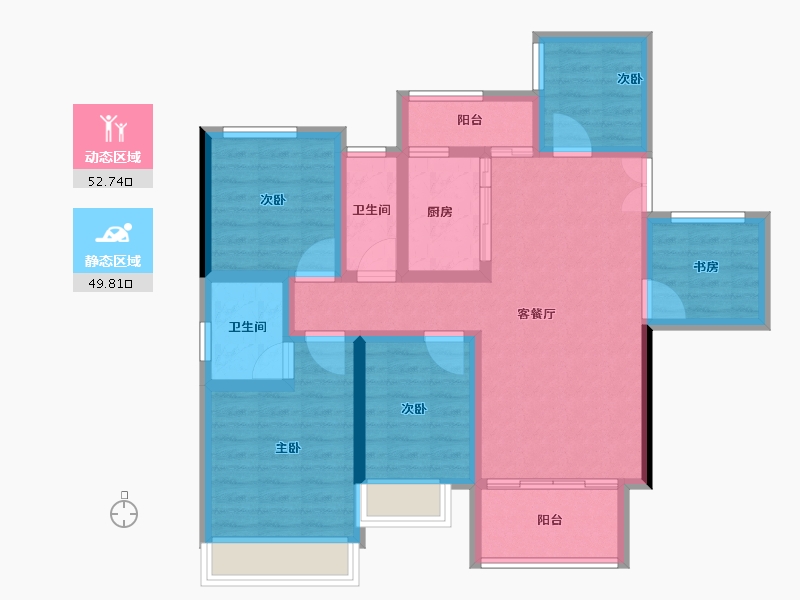 广东省-湛江市-政泰广场-90.01-户型库-动静分区