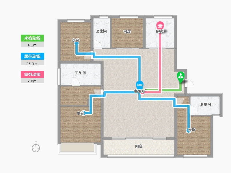 浙江省-宁波市-绿城凤鸣云庐-140.01-户型库-动静线