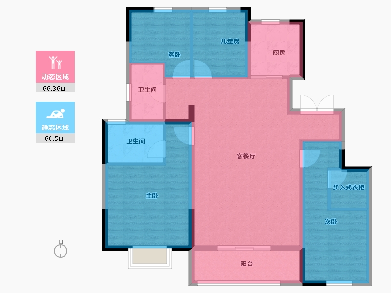 江苏省-徐州市-徐州富春山居-114.40-户型库-动静分区