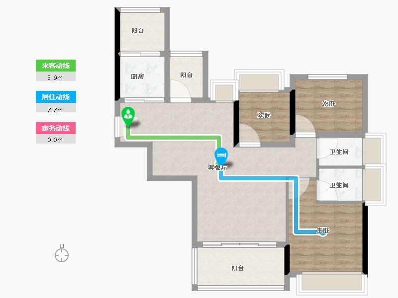 广东省-湛江市-政泰广场-86.41-户型库-动静线