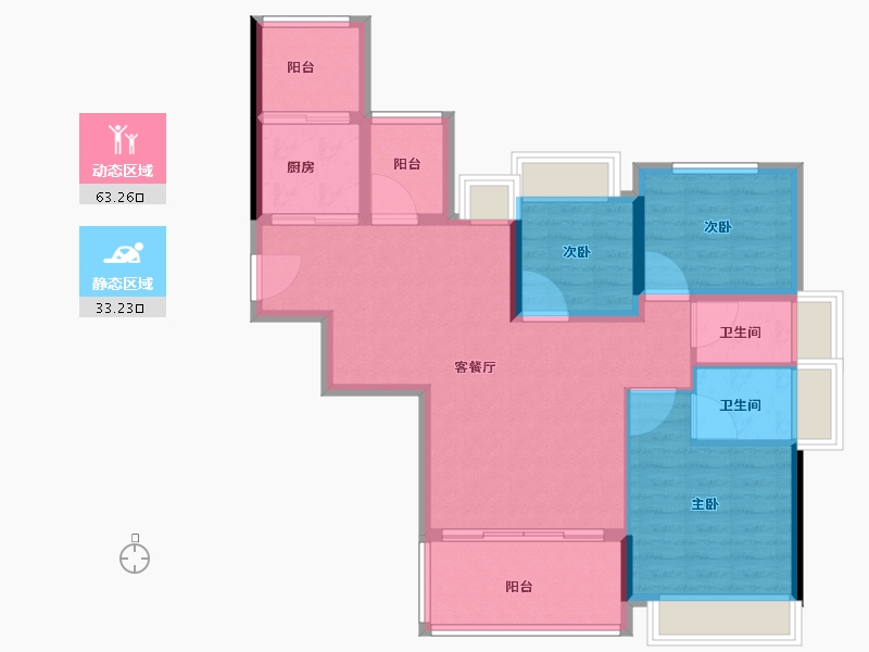 广东省-湛江市-政泰广场-86.41-户型库-动静分区