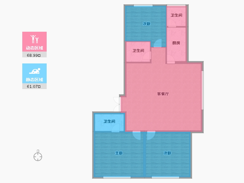 黑龙江省-哈尔滨市-宝宇天邑珑湾-119.30-户型库-动静分区