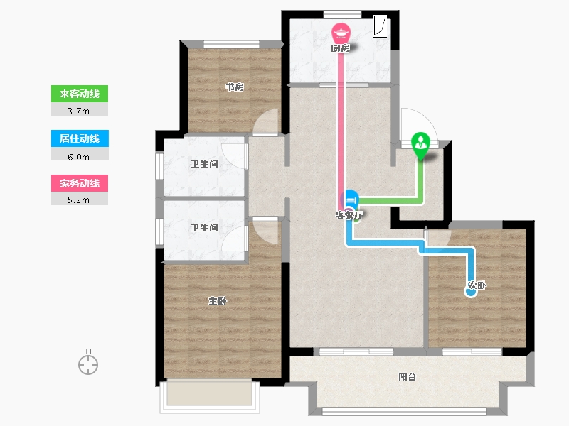 浙江省-温州市-永嘉中梁天宸-96.00-户型库-动静线